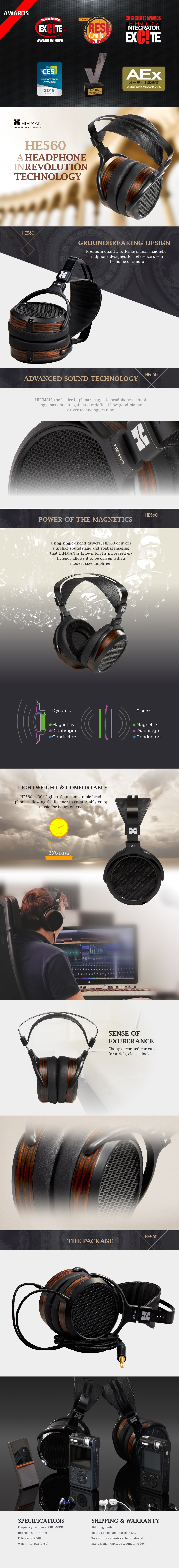 HE560 Over Ear Planar Magnetic Headphone